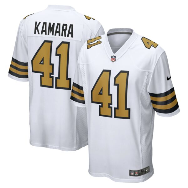 Men’s New Orleans Saints Alvin Kamara Nike White Alternate Game Jersey