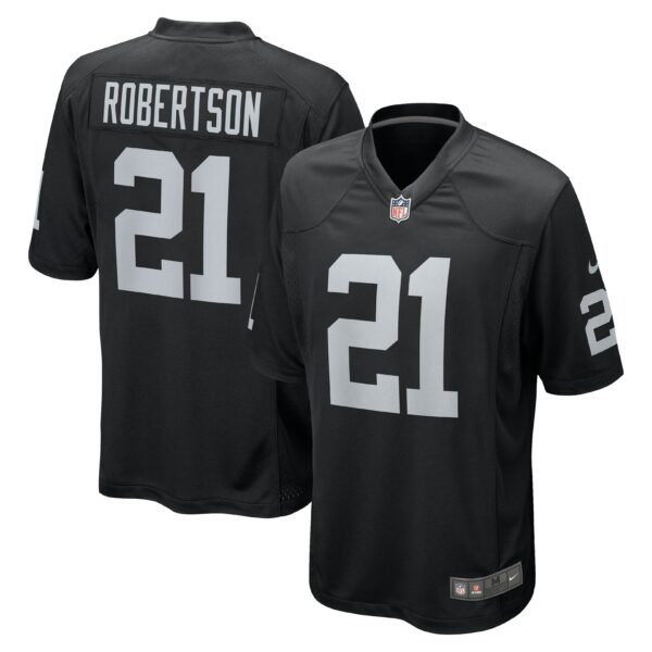 Men’s Las Vegas Raiders Amik Robertson Nike Black Team Game Jersey