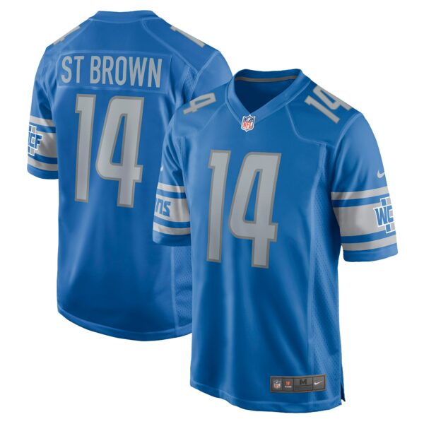 Men’s Detroit Lions Amon-Ra St. Brown Nike Blue Game Player Jersey