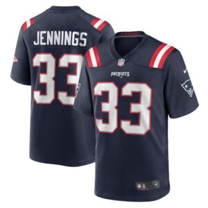 Men's New England Patriots Anfernee Jennings Nike Navy Team Game Jersey