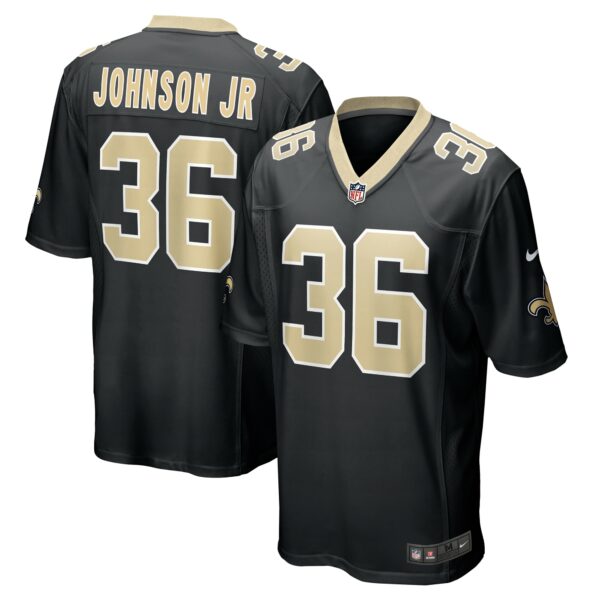 Men’s New Orleans Saints Anthony Johnson Nike Black Team Game Jersey