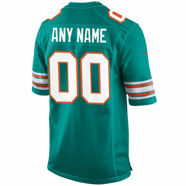 Men’s Miami Dolphins Nike Aqua Alternate Custom Game Jersey