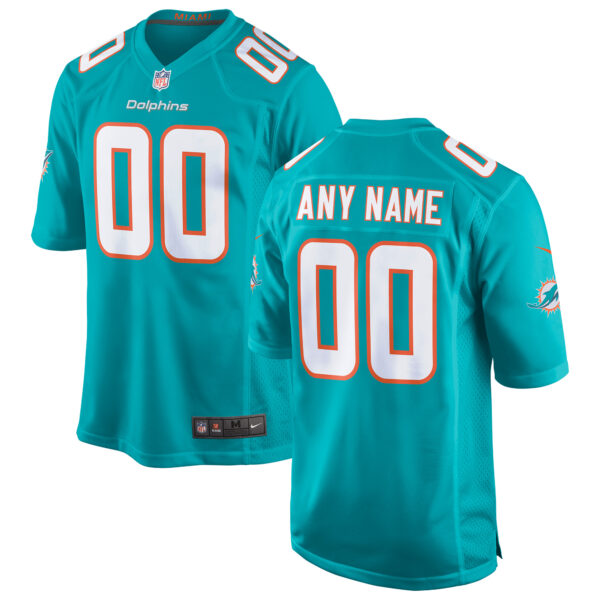 Men’s Miami Dolphins Nike Aqua Custom Game Jersey