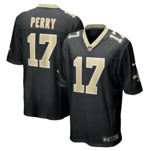 Men's New Orleans Saints A.T. Perry Nike Black Team Game Jersey