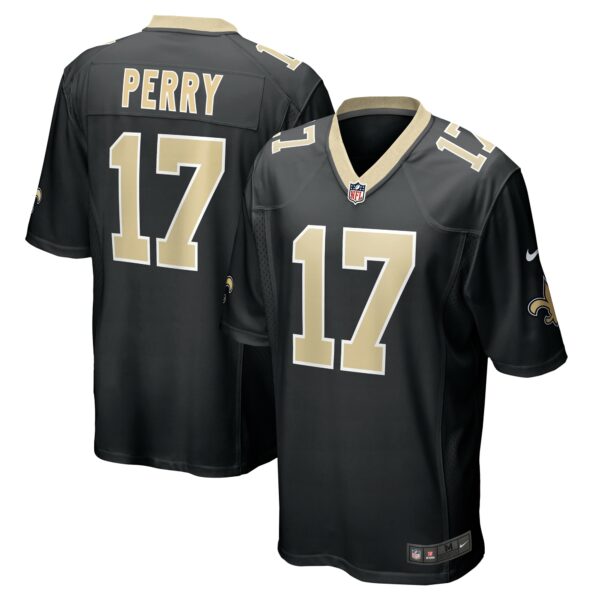 Men’s New Orleans Saints A.T. Perry Nike Black Team Game Jersey