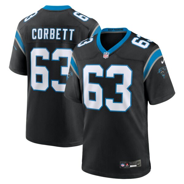 Men’s Carolina Panthers Austin Corbett Nike Black Team Game Jersey