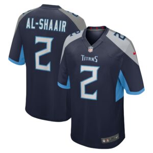 Men's Tennessee Titans Azeez Al-Shaair Nike Navy Team Game Jersey