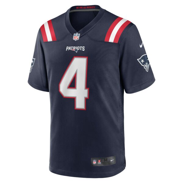 Men’s New England Patriots Bailey Zappe Nike Navy Game Player Jersey