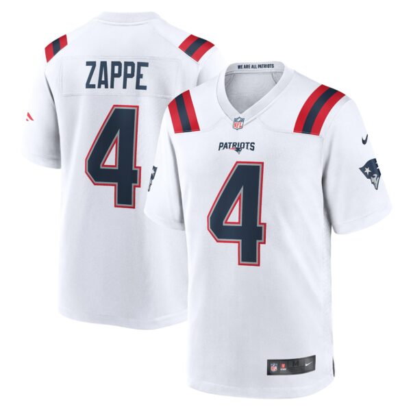 Men’s New England Patriots Bailey Zappe Nike White Game Player Jersey