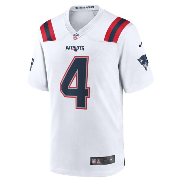 Men’s New England Patriots Bailey Zappe Nike White Game Player Jersey