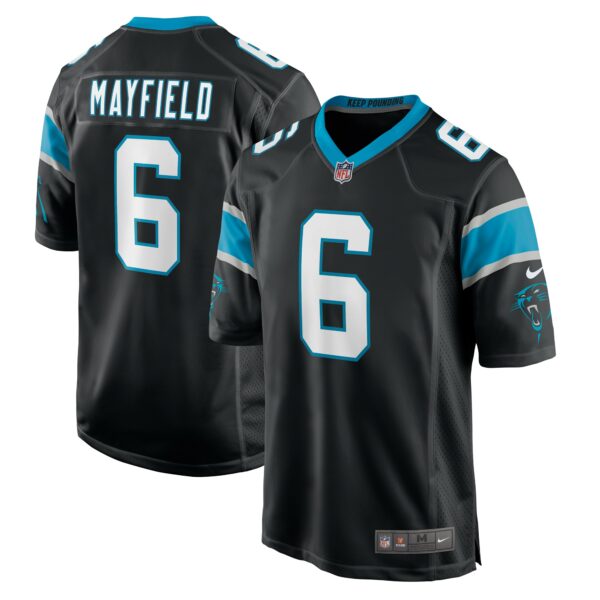 Men’s Carolina Panthers Baker Mayfield Nike Black Home Player Game Jersey