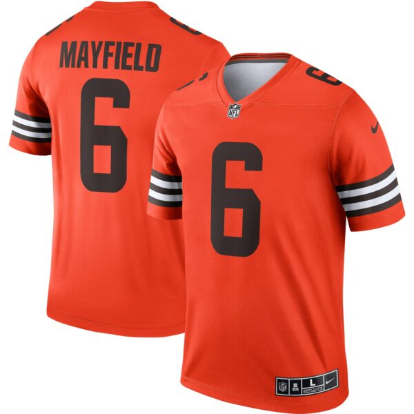 Men’s Cleveland Browns Baker Mayfield Nike Orange Inverted Legend Jersey