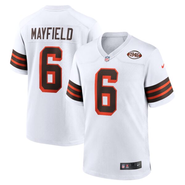 Men’s Cleveland Browns Baker Mayfield Nike White 1946 Collection Alternate Game Jersey