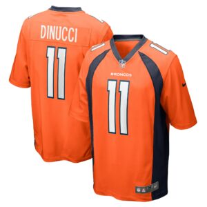 Men's Denver Broncos Ben DiNucci Nike Orange Team Game Jersey