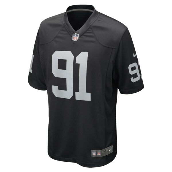 Men’s Las Vegas Raiders Bilal Nichols Nike Black Game Player Jersey