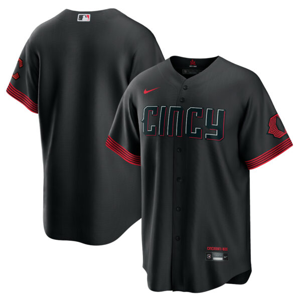 Men’s Cincinnati Reds  Nike Black 2023 City Connect Replica Jersey