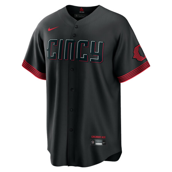 Men’s Cincinnati Reds  Nike Black 2023 City Connect Replica Jersey