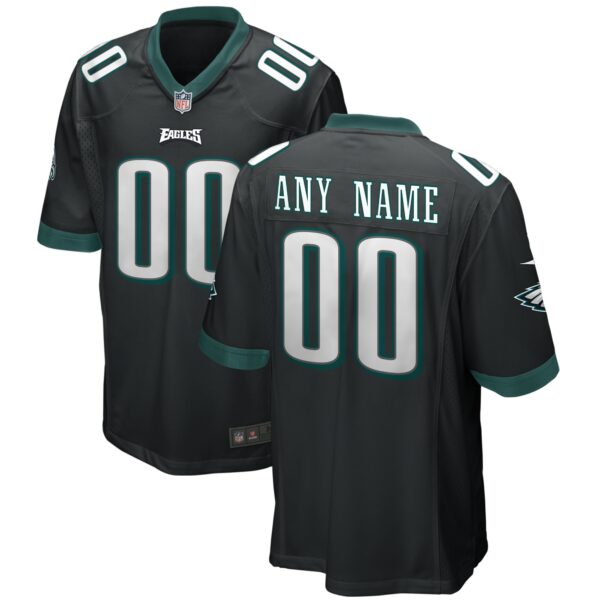 Men’s Philadelphia Eagles Nike Black Alternate Custom Game Jersey