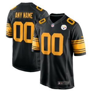 Men's Pittsburgh Steelers Nike Black Alternate Custom Game Jersey