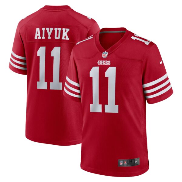 Men’s San Francisco 49ers Brandon Aiyuk Nike Scarlet Team Player Game Jersey