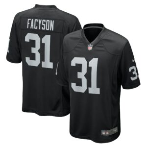 Men's Las Vegas Raiders Brandon Facyson Nike Black Team Game Jersey