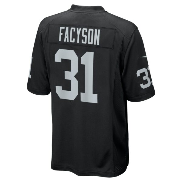 Men’s Las Vegas Raiders Brandon Facyson Nike Black Team Game Jersey