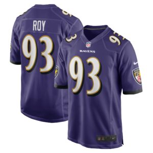 Men's Baltimore Ravens Bravvion Roy Nike Purple Game Jersey