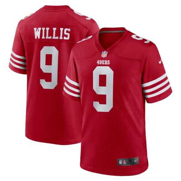 Men’s San Francisco 49ers Brayden Willis Nike Scarlet Team Game Jersey