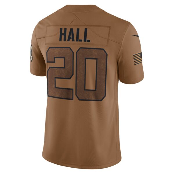 Men’s New York Jets Breece Hall Nike Brown 2023 Salute To Service Limited Jersey