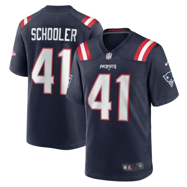 Men’s New England Patriots Brenden Schooler Nike Navy Game Player Jersey