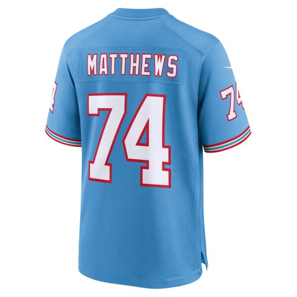 Men’s Tennessee Titans Bruce Matthews Nike Light Blue Oilers Throwback Retired Player Game Jersey