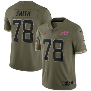 Men's Buffalo Bills Bruce Smith Nike Olive 2022 Salute To Service Retired Player Limited Jersey