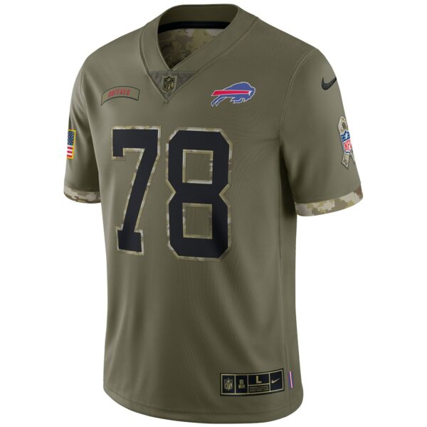 Men’s Buffalo Bills Bruce Smith Nike Olive 2022 Salute To Service Retired Player Limited Jersey