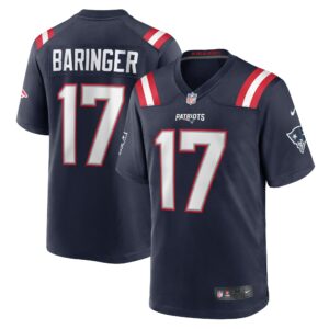 Men's New England Patriots Bryce Baringer Nike Navy Team Game Jersey