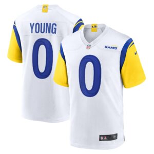 Men's Los Angeles Rams Byron Young Nike White Team Game Jersey