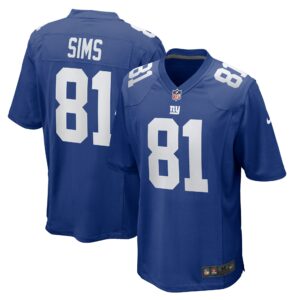 Men's New York Giants Cam Sims Nike Royal Team Game Jersey