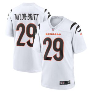 Men's Cincinnati Bengals Cam Taylor-Britt Nike White Game Jersey