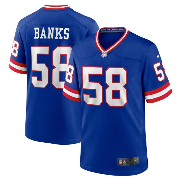 Men’s New York Giants Carl Banks Nike Royal Classic Retired Player Game Jersey