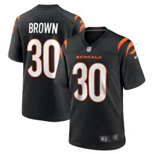 Men's Cincinnati Bengals Chase Brown Nike Black Team Game Jersey