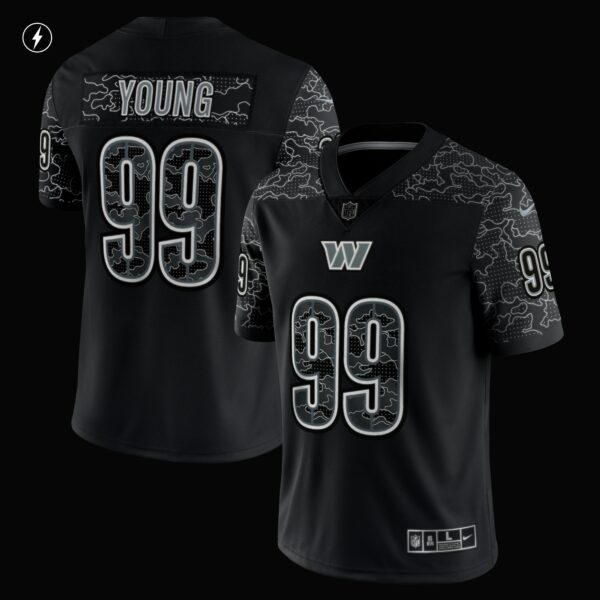 Men’s Washington Commanders Chase Young Nike Black RFLCTV Limited Jersey