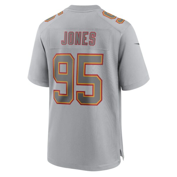 Men’s Kansas City Chiefs Chris Jones Nike Gray Super Bowl LVII Patch Atmosphere Fashion Game Jersey