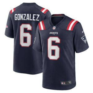 Men's New England Patriots Christian Gonzalez Nike Navy Team Game Jersey