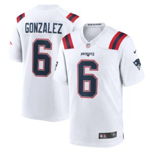 Men's New England Patriots Christian Gonzalez Nike White Game Jersey