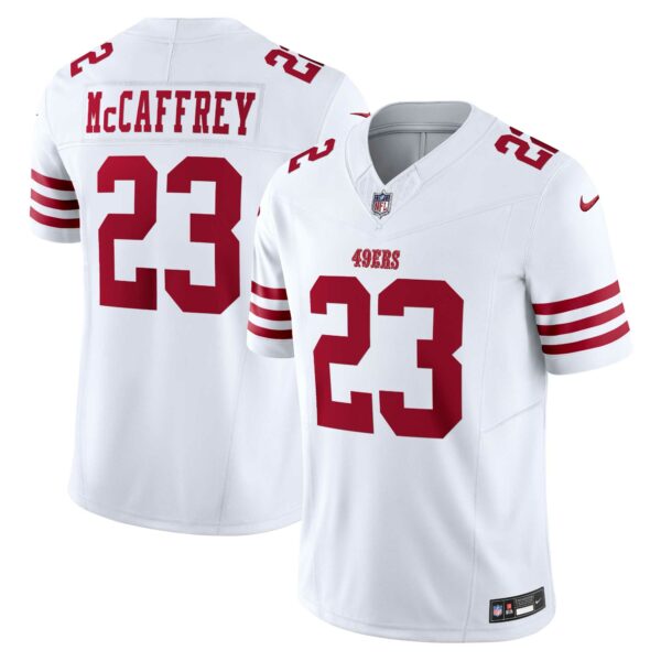 Men’s San Francisco 49ers Christian McCaffrey Nike White Vapor F.U.S.E. Limited Jersey