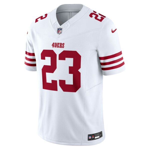 Men’s San Francisco 49ers Christian McCaffrey Nike White Vapor F.U.S.E. Limited Jersey