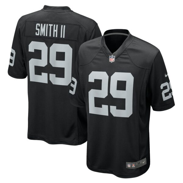 Men’s Las Vegas Raiders Christopher Smith II Nike Black Team Game Jersey