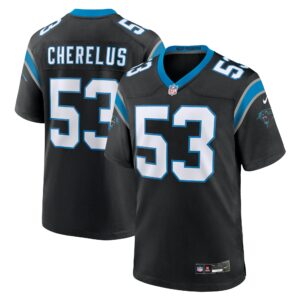 Men's Carolina Panthers Claudin Cherelus Nike Black Team Game Jersey