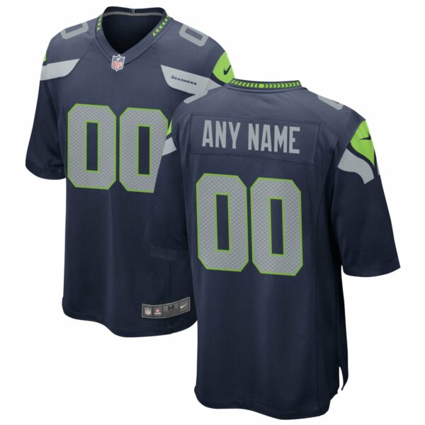 Men’s Seattle Seahawks Nike College Navy Custom Game Jersey