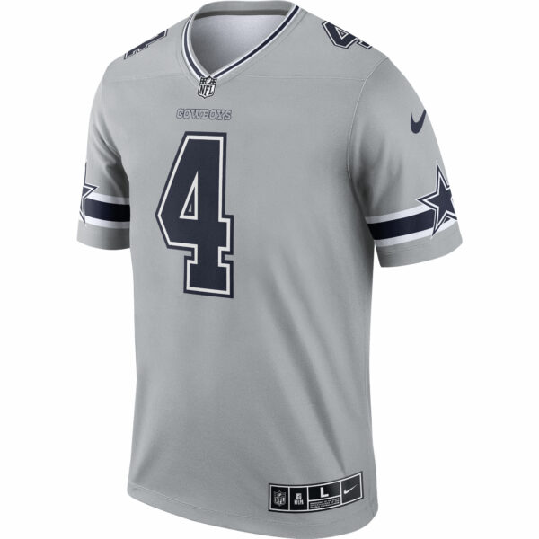 Men’s Dallas Cowboys Dak Prescott Nike Gray Inverted Legend Jersey