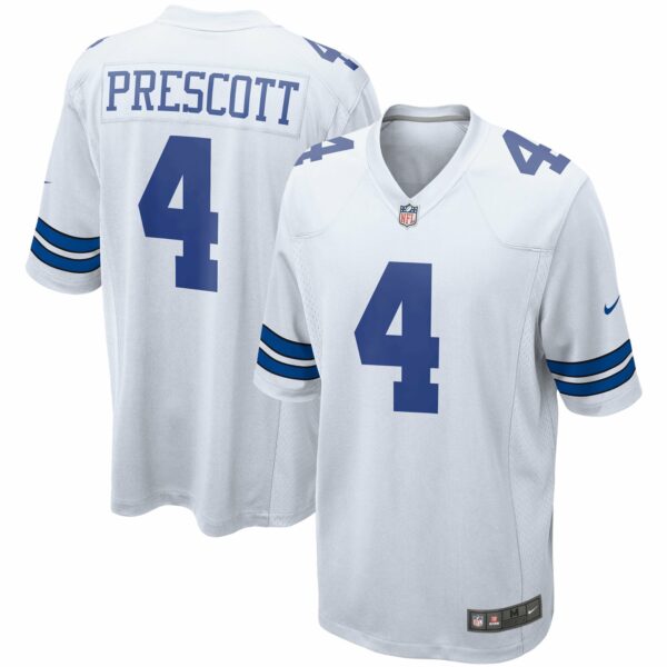 Men’s Dallas Cowboys Dak Prescott Nike White Game Team Jersey